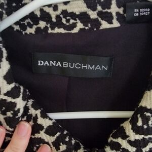 Dana Buchman Wool blend Jacket - Size 12, Black and White Leopard Print